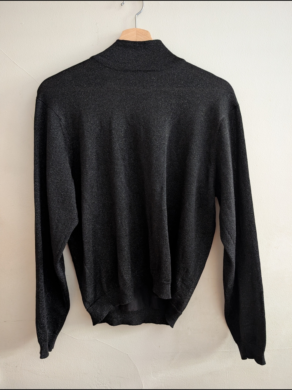 Talbots Metallic Mockneck Sweater Black